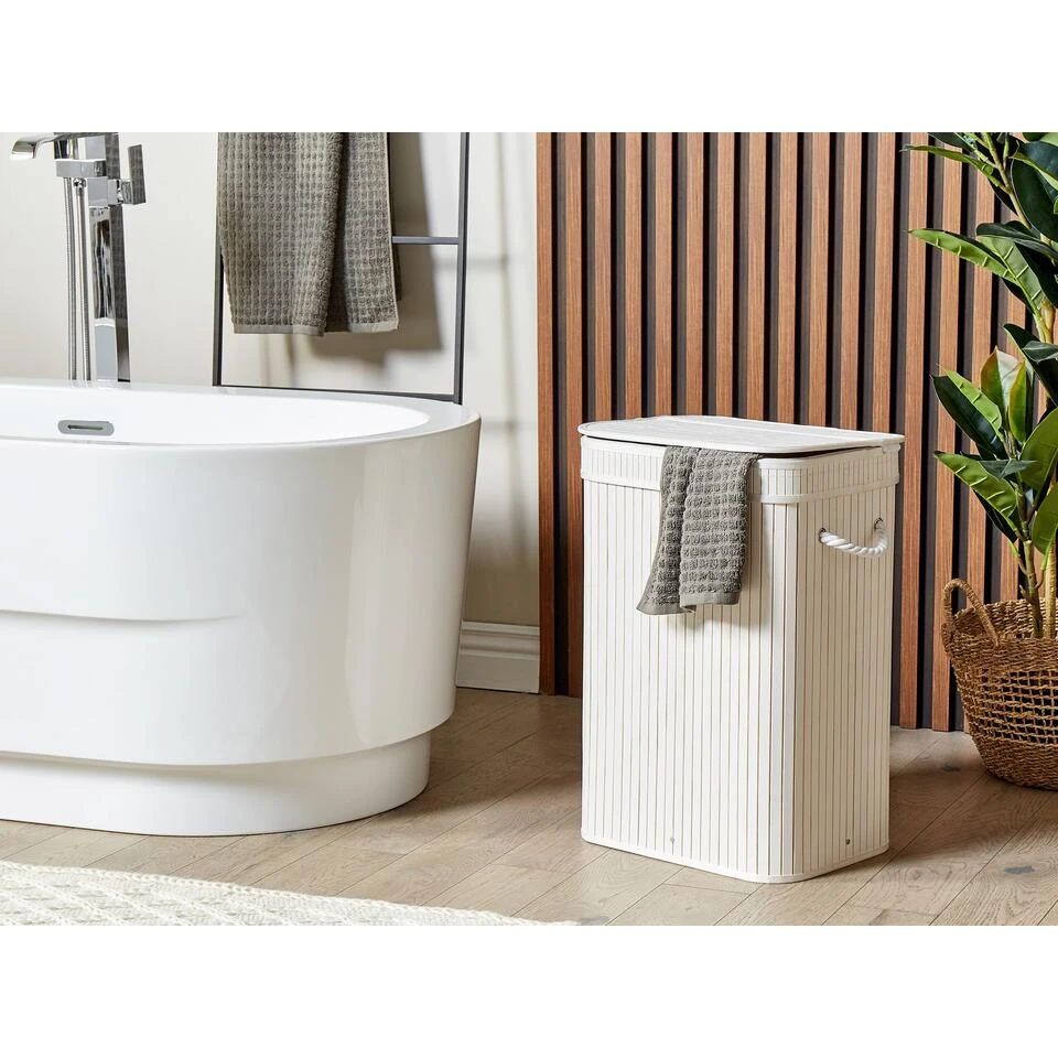 Beliani Mand KALUTARA - Wit Bamboehout 4 Beliani Mand KALUTARA - Wit Bamboehout - Afbeelding 2