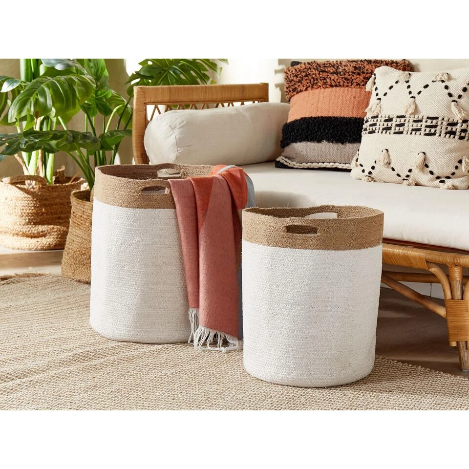 Beliani Mand KARDH - Wit Katoen 4 Beliani Mand KARDH - Wit Katoen - Afbeelding 2