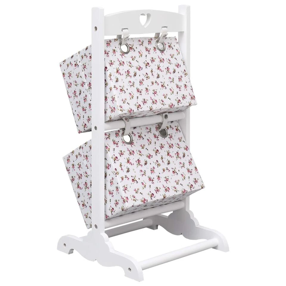 VidaXL Mandenrek 2-laags Bloem 35x35x72 Cm Hout 5 VidaXL Mandenrek 2-laags Bloem 35x35x72 Cm Hout - Afbeelding 3