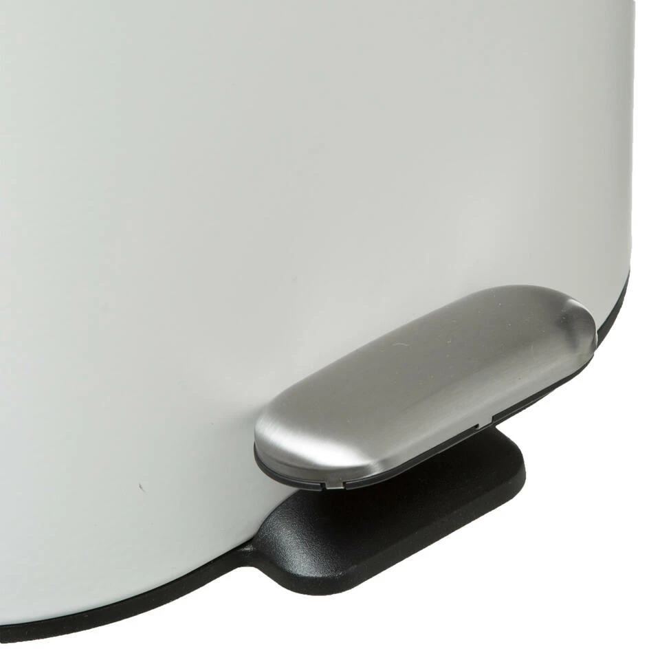 5Five - Prullenbak/pedaalemmer Wit Rvs Metaal 6 Liter - 15x24x30 Cm 5 5Five - Prullenbak/pedaalemmer Wit Rvs Metaal 6 Liter - 15x24x30 Cm - Afbeelding 3