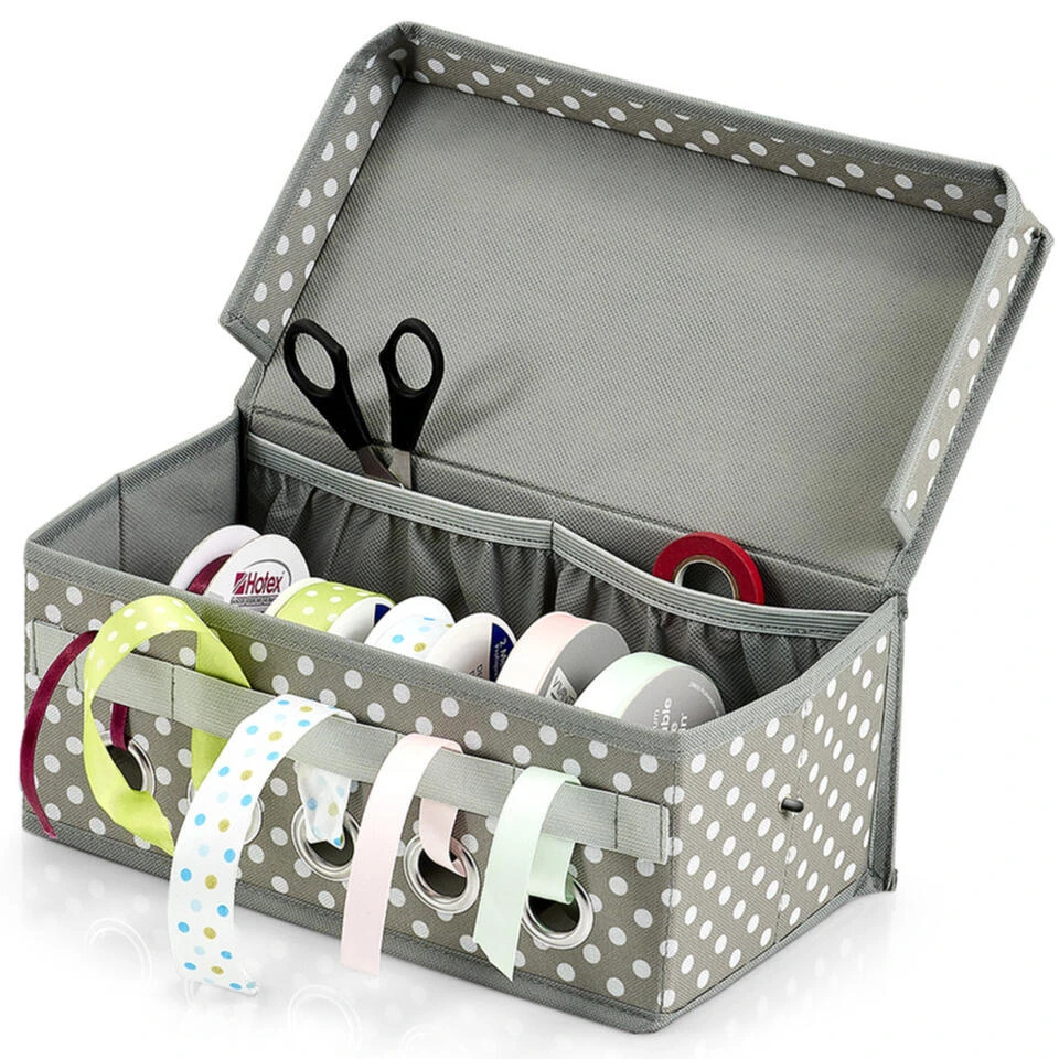 Zeller Opbergdoos/naaidoos - Grijs - 29 X 15 X 12 Cm - Polyester 4 Zeller Opbergdoos/naaidoos - Grijs - 29 X 15 X 12 Cm - Polyester - Afbeelding 2