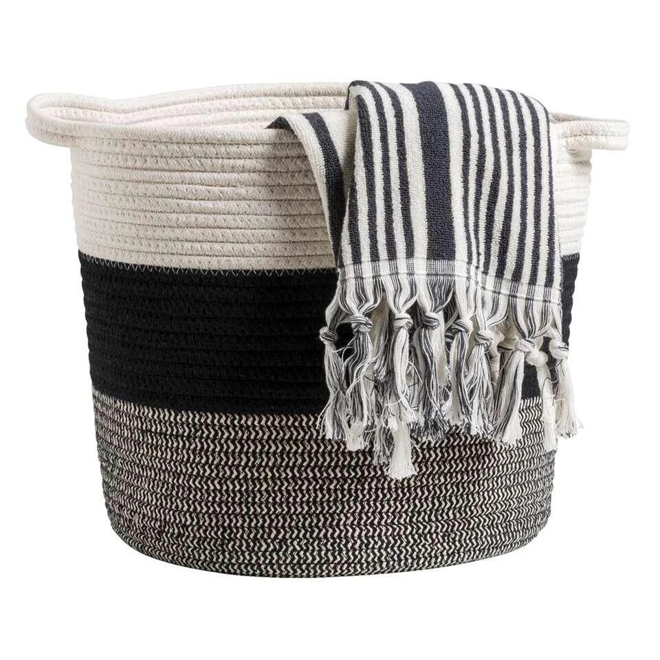Mand Leuven - Zwart/wit/grijs - 32xØ32 Cm 4 Mand Leuven - Zwart/wit/grijs - 32xØ32 Cm - Afbeelding 2