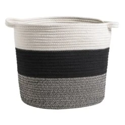 Mand Leuven - Zwart/wit/grijs - 32xØ32 Cm