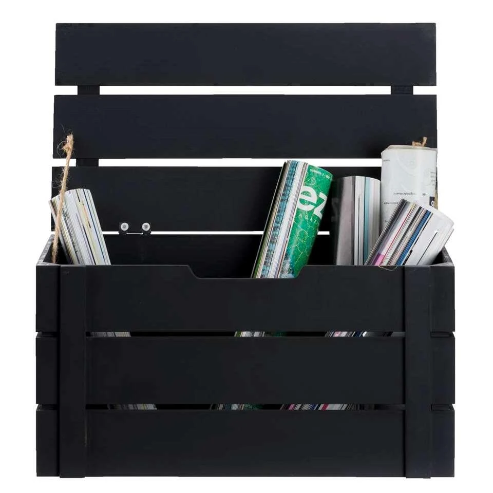 Kist Raaf - Zwart - 42x24x23 Cm 4 Kist Raaf - Zwart - 42x24x23 Cm - Afbeelding 2