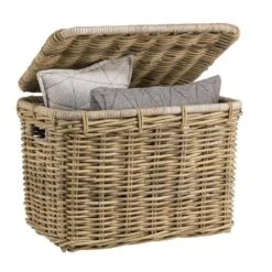 Mand Met Deksel Meike - Antiek Grijs - 55x40x40 Cm -Beste Opslag Winkel 70503149 0331
