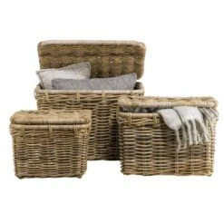 Mand Met Deksel Meike - Antiek Grijs - 55x40x40 Cm -Beste Opslag Winkel 70503149 2040