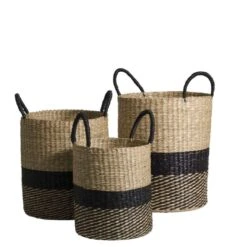 Mand Amsterdam - Zwart/naturel - 35xØ30 Cm -Beste Opslag Winkel 70503453 2000