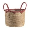 Mand Dille M - Naturel/rood - Zeegras - 42xø34 Cm -Beste Opslag Winkel 70503631