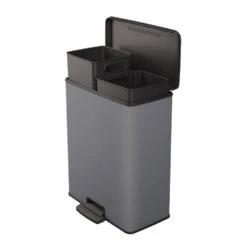 Pedaalemmer Deco Bin - Rechthoek - Grijs - 2x26L 9 Pedaalemmer Deco Bin - Rechthoek - Grijs - 2x26L -Beste Opslag Winkel 70601181 0301