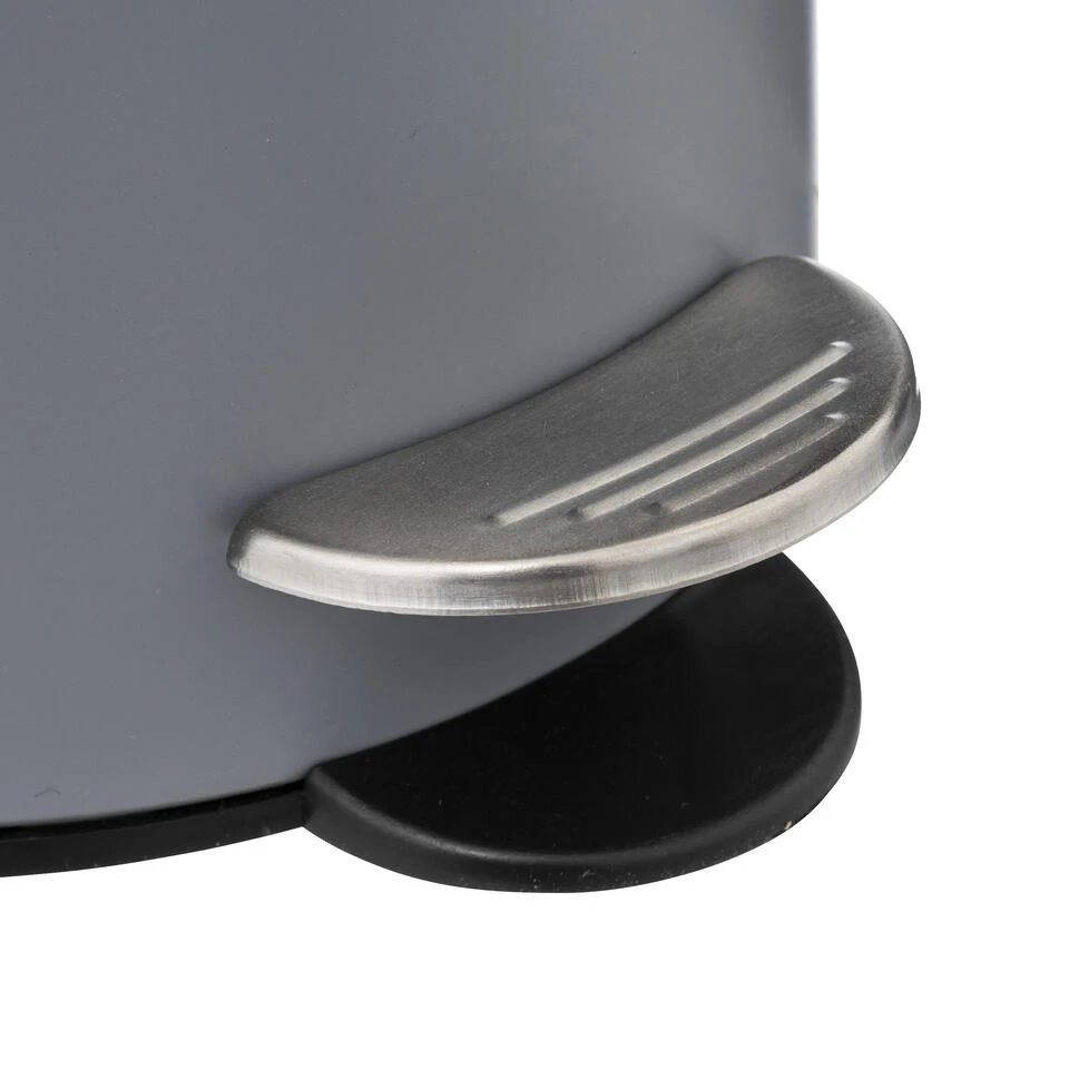 5Five Pedaalemmer - Donkergrijs - Metaal - 3L - 23 Cm - Soft Close 4 5Five Pedaalemmer - Donkergrijs - Metaal - 3L - 23 Cm - Soft Close - Afbeelding 2