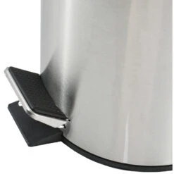 MSV Kleine Badkamer/toilet Pedaalemmer - Glans Zilver - 5L - 20 X 27cm -Beste Opslag Winkel 7c1883ce46b74adea963f2352bc5f0c2