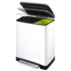 EKO Recycling Pedaalemmer E-Cube - Wit - 28+18l -Beste Opslag Winkel 81021023 0001