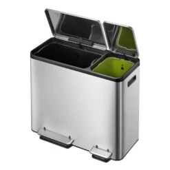 EKO Recycling Pedaalemmer EcoCasa - Zilverkleurig - 30+15l -Beste Opslag Winkel 81021035 0001
