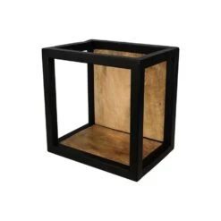 HSM Collection Wandbox Levels - Naturel/zwart - 25x18x25 Cm -Beste Opslag Winkel 81021269 0400