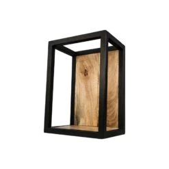 HSM Collection Wandbox Levels - Naturel/zwart - 25x18x35 Cm -Beste Opslag Winkel 81021270 0300