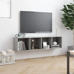 VidaXL Boekenkast/tv-meubel 143x30x36 Cm Betongrijs 9 VidaXL Boekenkast/tv-meubel 143x30x36 Cm Betongrijs -Beste Opslag Winkel 85979eb28bdb4aa29a4f20cad60123f8