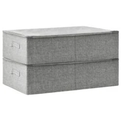 VidaXL Opbergboxen 2 St 70x40x18 Cm Stof Grijs -Beste Opslag Winkel 8f5336cd4afb4a7f99551d03d03991b2