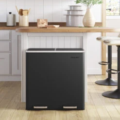 O'DADDY® Prullenbak Afvalscheiding - Vuilnisbak 60L (2x 30) - 59x65x32 -Beste Opslag Winkel a25a1d10ea6342a7bcf70595affb7f27