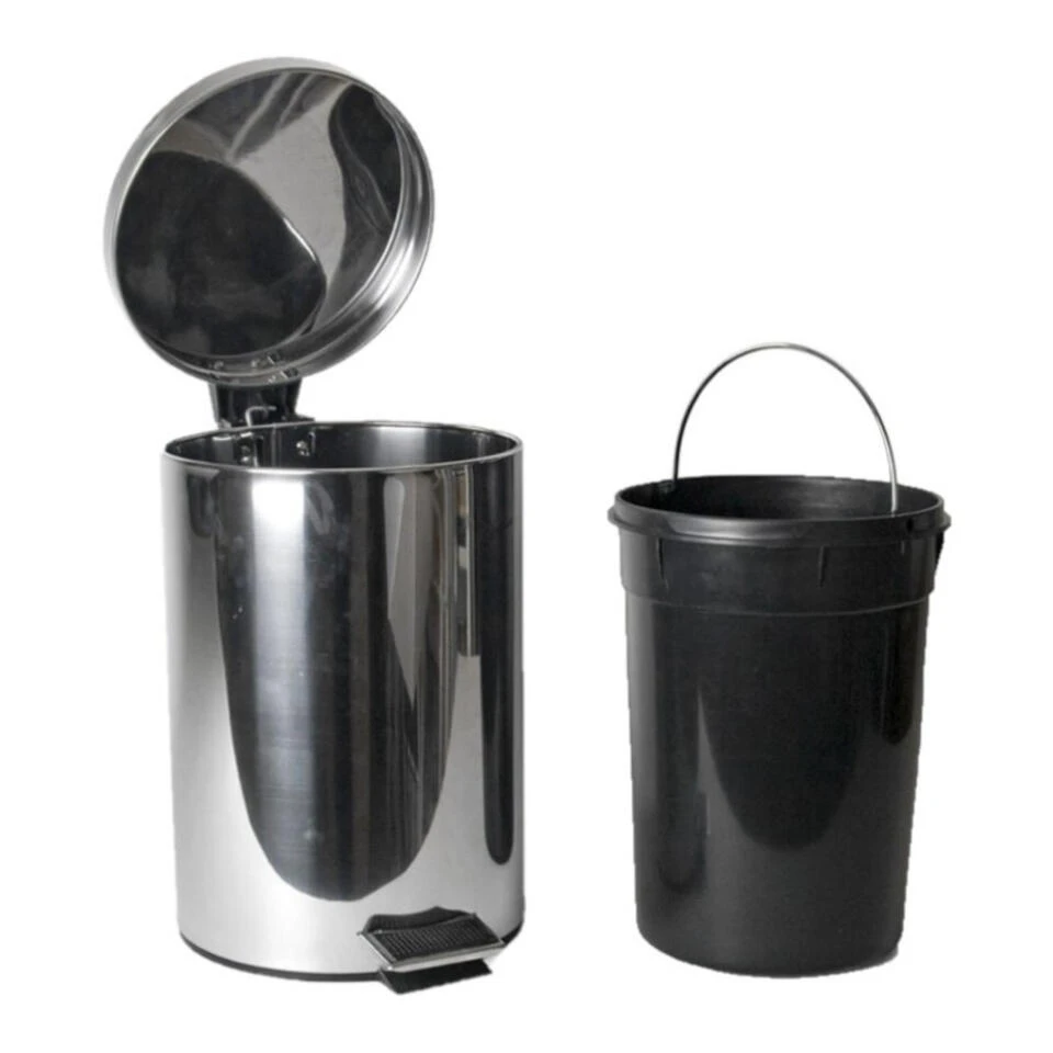 Gerim Pedaalemmer - RVS - 9 L - 35 Cm 4 Gerim Pedaalemmer - RVS - 9 L - 35 Cm - Afbeelding 2