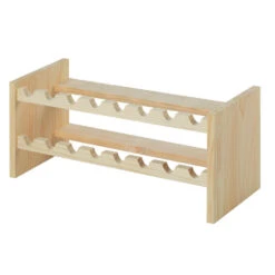 Wijnrek Voor 16 Flessen - Hout Kleur - Stapelbaar - 69 X 25 X 30 Cm -Beste Opslag Winkel ac0d1f90bf184777a42bd050f316db5e
