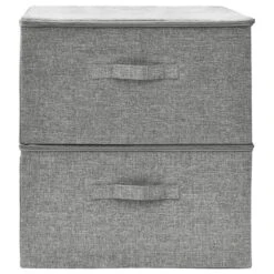 VidaXL Opbergboxen 2 St 43x34x23 Cm Stof Grijs -Beste Opslag Winkel ae298e86a8db41929fbcbdb82be98f40