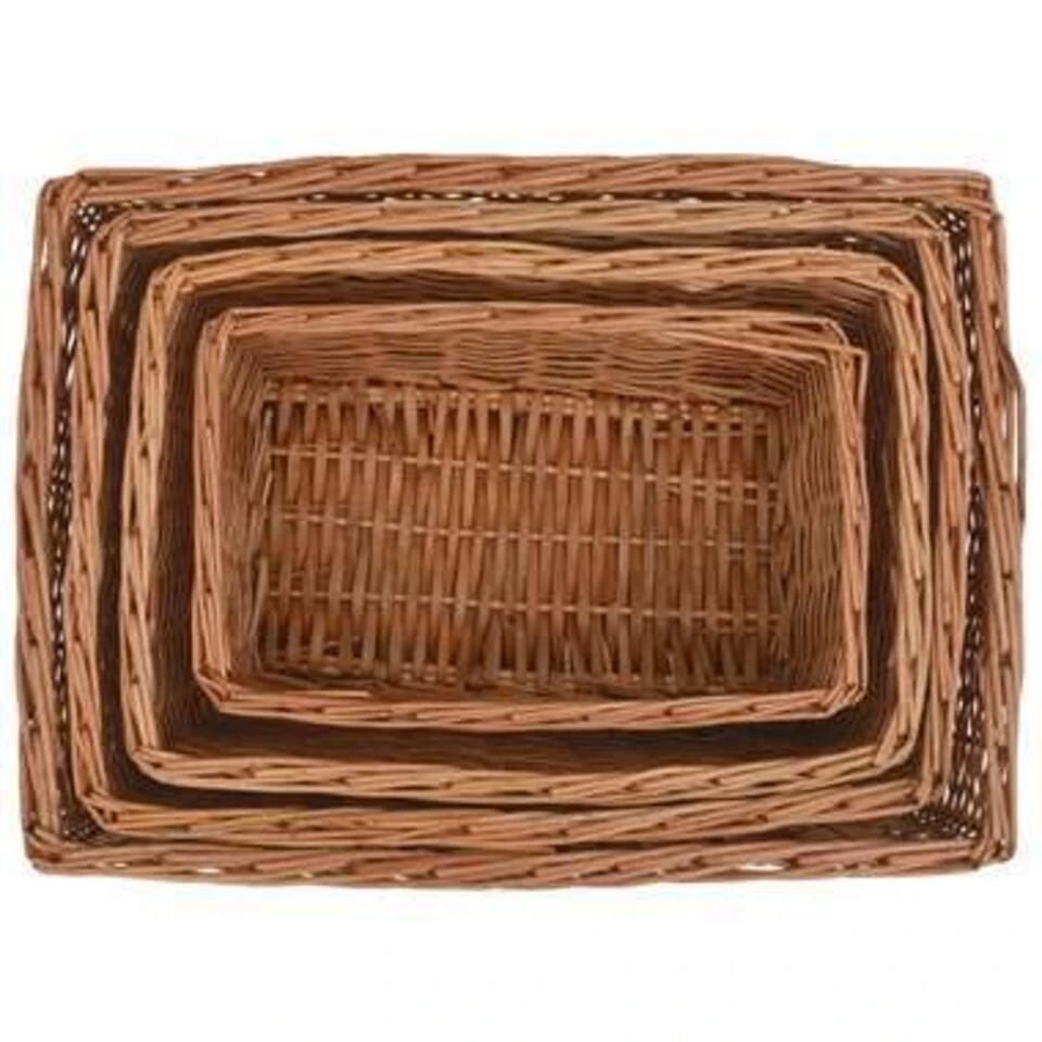 VidaXL 4-delige Mandenset Stapelbaar Wilgen Bruin 56.5 X 41 X 21.5 Cm 5 VidaXL 4-delige Mandenset Stapelbaar Wilgen Bruin 56.5 X 41 X 21.5 Cm - Afbeelding 3