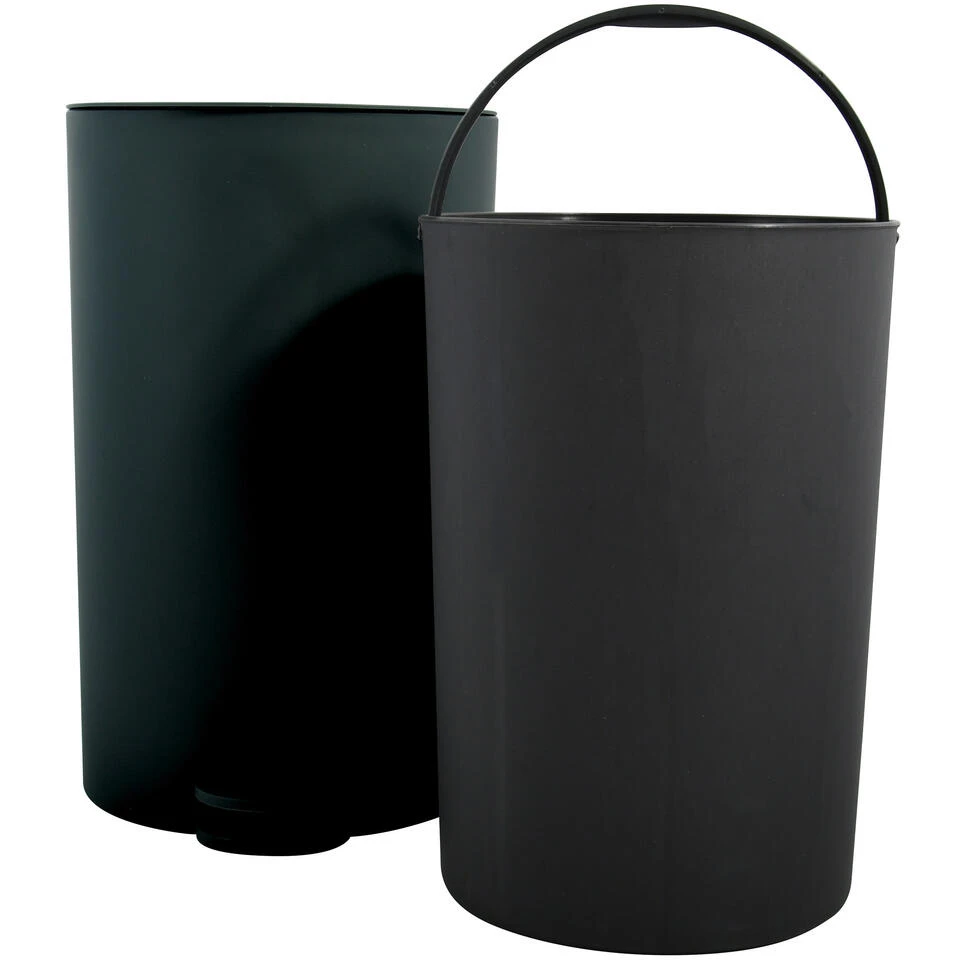 MSV Kleine Badkamer/toilet Pedaalemmer - Zwart - 3L - 15 X 27 Cm 3 MSV Kleine Badkamer/toilet Pedaalemmer - Zwart - 3L - 15 X 27 Cm - Afbeelding 2