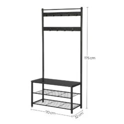 O'DADDY® Kapstok Staand - Schoenenrek - 9 Haken - 70x32x175 - Darkgrey -Beste Opslag Winkel b3625d205710404b8fb75b70c1506e20