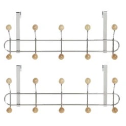 Items Deurkapstok - Zilverkleurig - 10-haaks - 45 Cm -Beste Opslag Winkel b559b5092be44eae9fadc8912463f414