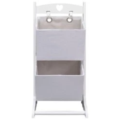 VidaXL Mandenrek 2-laags 35x35x72 Cm Hout Wit -Beste Opslag Winkel b9a2f8b3452e40aa89e22524ab820508