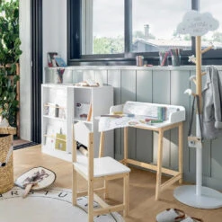 Atmosphera Kapstok - Beige/wit - MDF Hout - 5 Haaks - 35 X 135 Cm -Beste Opslag Winkel bd68d332382245ab9f2b544c7bd20d31