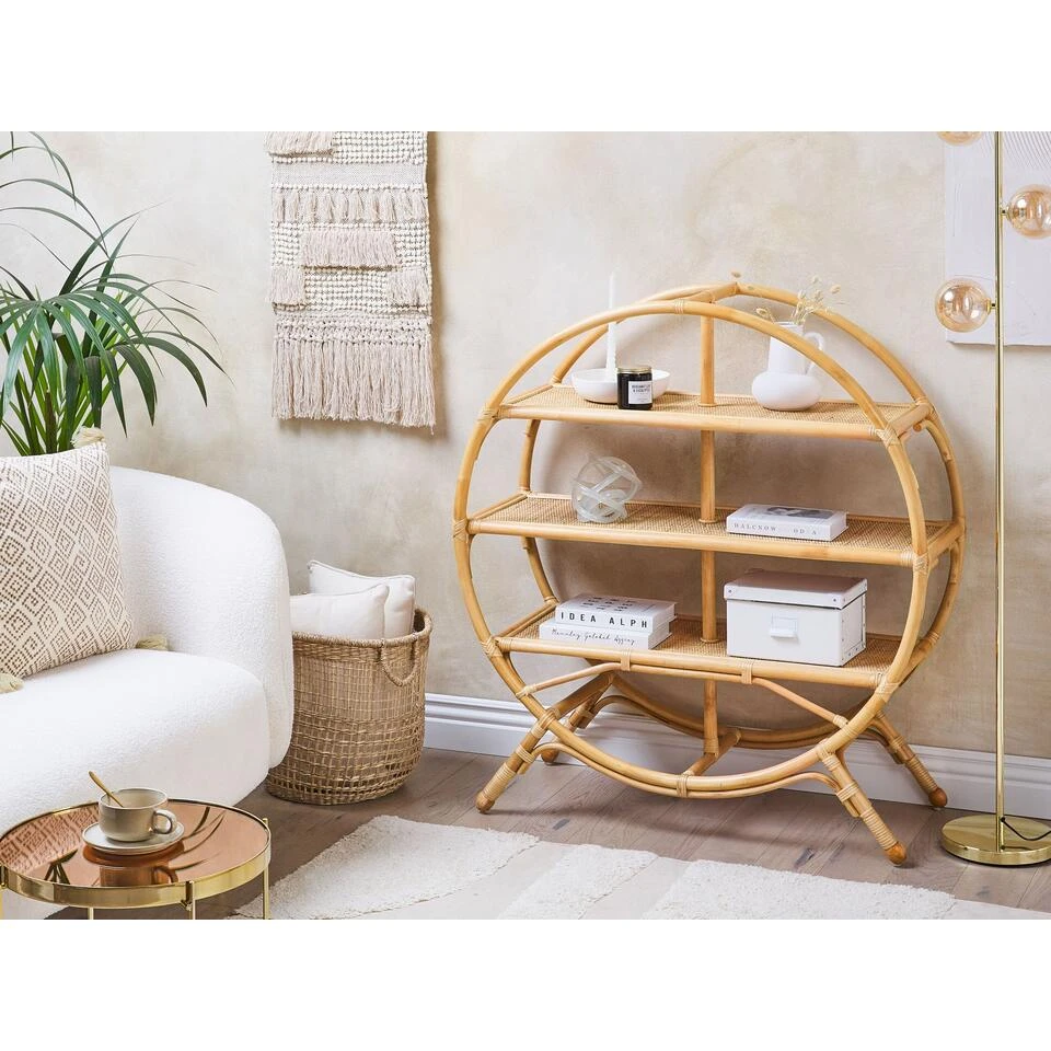 Beliani Boekenkast TUVALU II - Natuurlijk Rotan 6 Beliani Boekenkast TUVALU II - Natuurlijk Rotan - Afbeelding 4