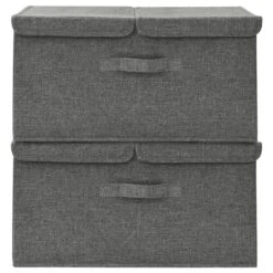 VidaXL Opbergboxen 2 St 50x30x25 Cm Stof Antracietkleurig -Beste Opslag Winkel be691201344f45af81ed8e72fafab519