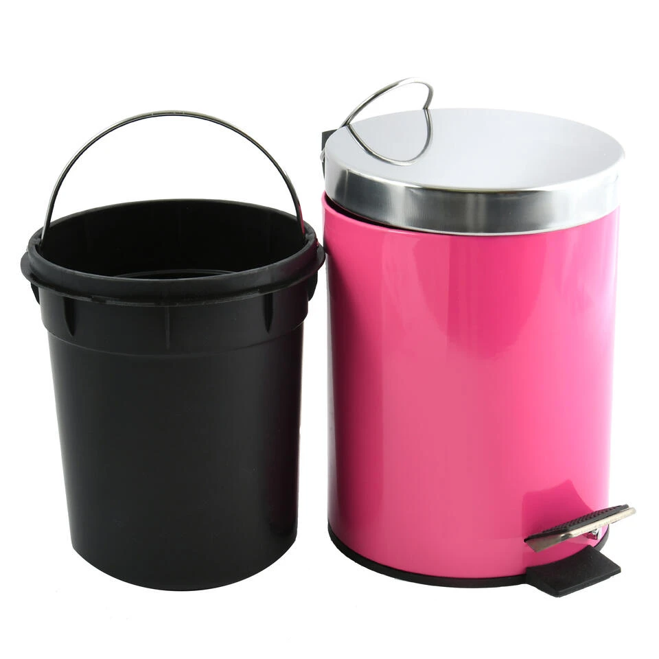 MSV Badkamer/toilet Pedaalemmer - Fuchsia Roze - 3 Liter - 17 X 25 Cm 5 MSV Badkamer/toilet Pedaalemmer - Fuchsia Roze - 3 Liter - 17 X 25 Cm - Afbeelding 3
