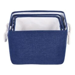 Beliani Mand DARQAB - Blauw Polyester -Beste Opslag Winkel c1f4038068b747f89df7538c8bbe0038