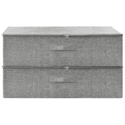 VidaXL Opbergboxen 2 St 70x40x18 Cm Stof Grijs -Beste Opslag Winkel c9e5a798d1cf40f2864289603fd006bd