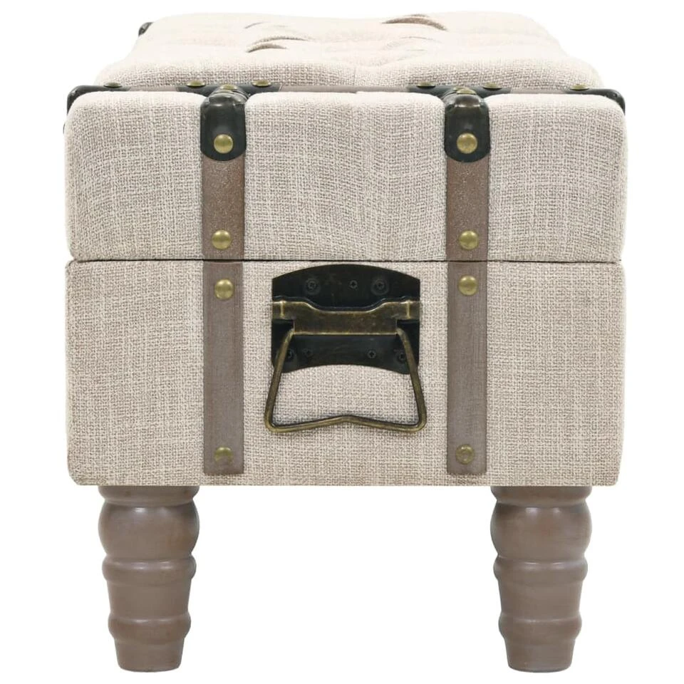 VidaXL Opbergbankje 111x34x37 Cm Massief Hout En Staal 5 VidaXL Opbergbankje 111x34x37 Cm Massief Hout En Staal - Afbeelding 3