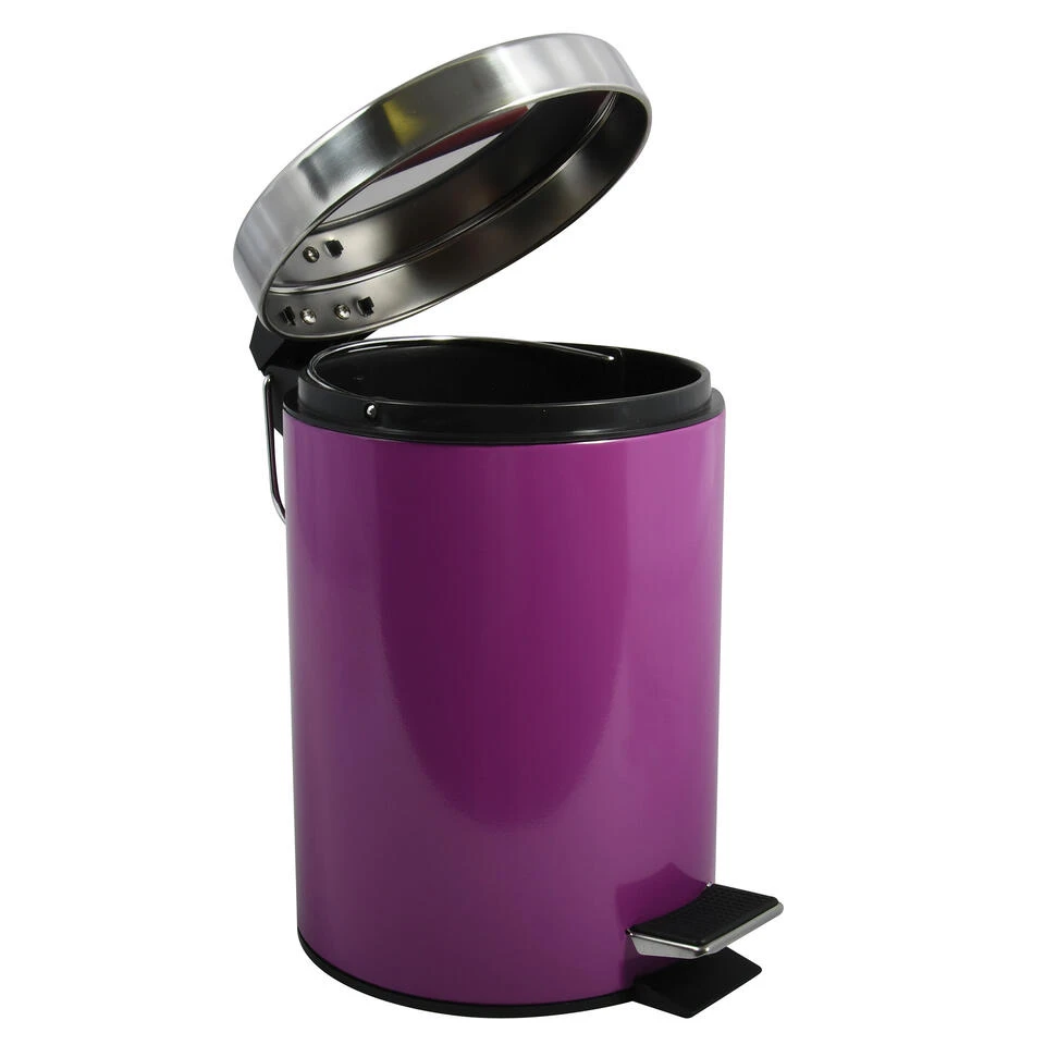 MSV Badkamer/toilet Pedaalemmer - Paars - 3 Liter - 17 X 25 Cm 4 MSV Badkamer/toilet Pedaalemmer - Paars - 3 Liter - 17 X 25 Cm - Afbeelding 2