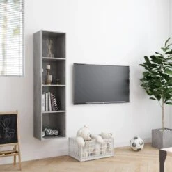 VidaXL Boekenkast/tv-meubel 143x30x36 Cm Betongrijs 8 VidaXL Boekenkast/tv-meubel 143x30x36 Cm Betongrijs -Beste Opslag Winkel dc63e672b373467da82e6024fe488700