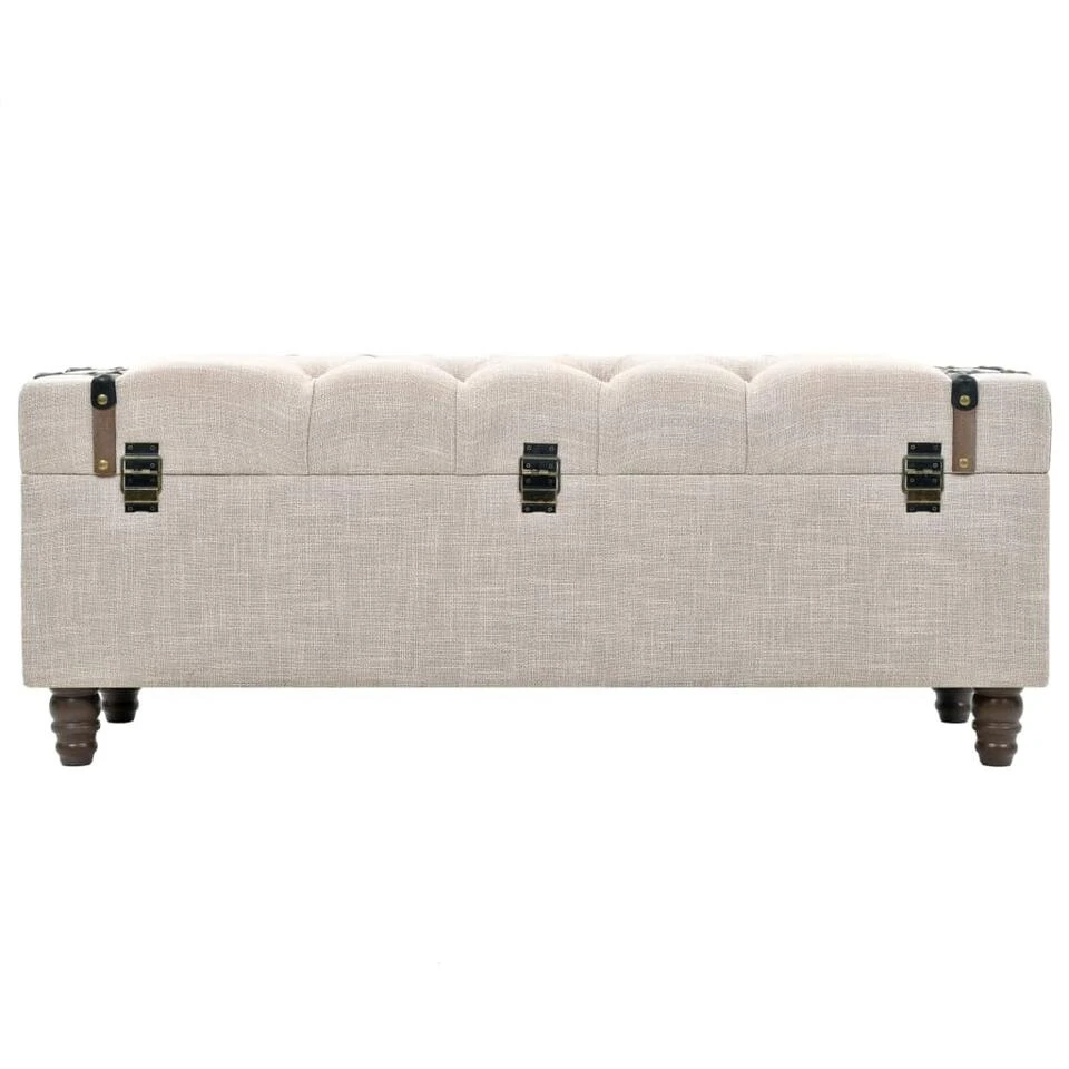 VidaXL Opbergbankenset 112x37x45 Cm Massief Hout En Staal 3-delig 6 VidaXL Opbergbankenset 112x37x45 Cm Massief Hout En Staal 3-delig - Afbeelding 4