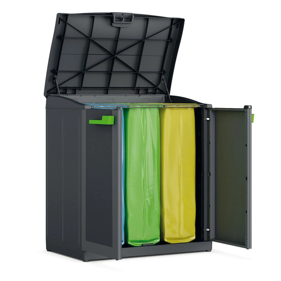 Keter Moby Recycling Kliko - Vuilbakken Buiten - 3x110L 4 Keter Moby Recycling Kliko - Vuilbakken Buiten - 3x110L - Afbeelding 2