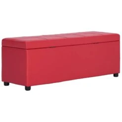 VidaXL Bankje Met Opbergvak 116 Cm Kunstleer Rood 8 VidaXL Bankje Met Opbergvak 116 Cm Kunstleer Rood -Beste Opslag Winkel eddb841b52194a9790b141ed75f0b0f1