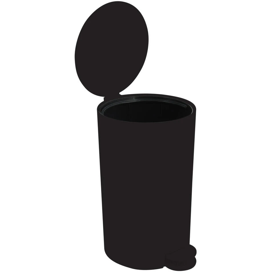 MSV Kleine Badkamer/toilet Pedaalemmer - Zwart - 3L - 15 X 27 Cm 4 MSV Kleine Badkamer/toilet Pedaalemmer - Zwart - 3L - 15 X 27 Cm - Afbeelding 3