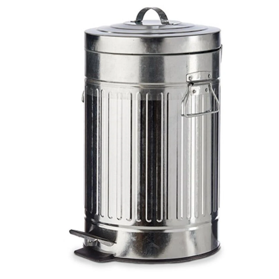 Arte R Pedaalemmer - Zilverkleurig - Metaal - 12 L - 45 Cm 4 Arte R Pedaalemmer - Zilverkleurig - Metaal - 12 L - 45 Cm - Afbeelding 2