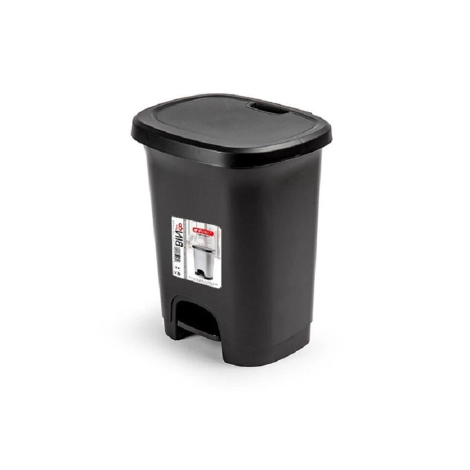 PlasticForte Pedaalemmer - Zwart - Kunststof - 8 L - 30 Cm 4 PlasticForte Pedaalemmer - Zwart - Kunststof - 8 L - 30 Cm - Afbeelding 2