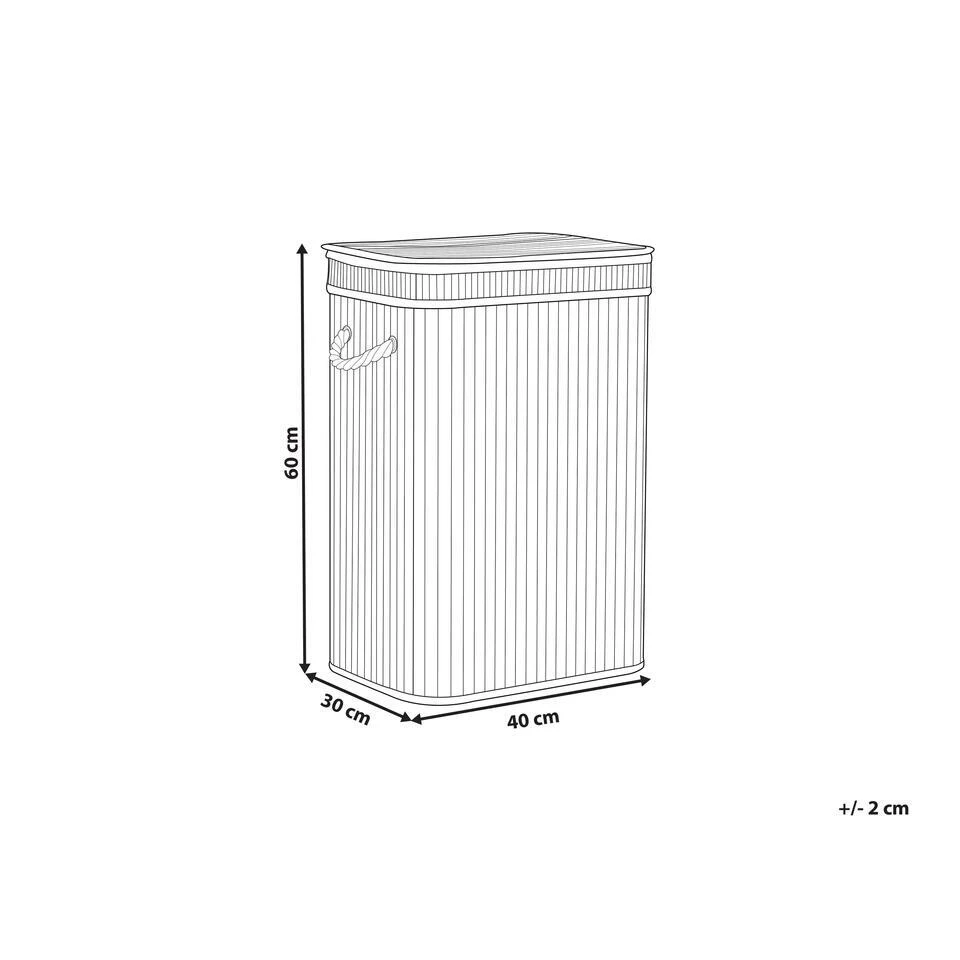 Beliani Mand KALUTARA - Wit Bamboehout 5 Beliani Mand KALUTARA - Wit Bamboehout - Afbeelding 3