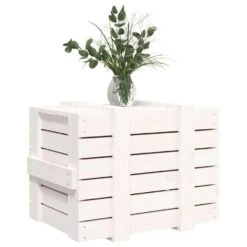VidaXL Opbergbox 58x40,5x42 Cm Massief Grenenhout Wit -Beste Opslag Winkel fb9ec7700e7c41cb83e914855fd20e77