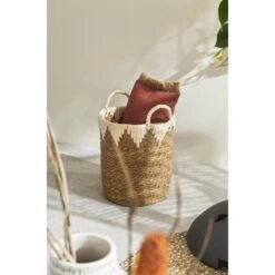 Mand Lotus L - Off-white - Zeegras/katoen - 35xø30 Cm -Beste Opslag Winkel sf 70503623 1010